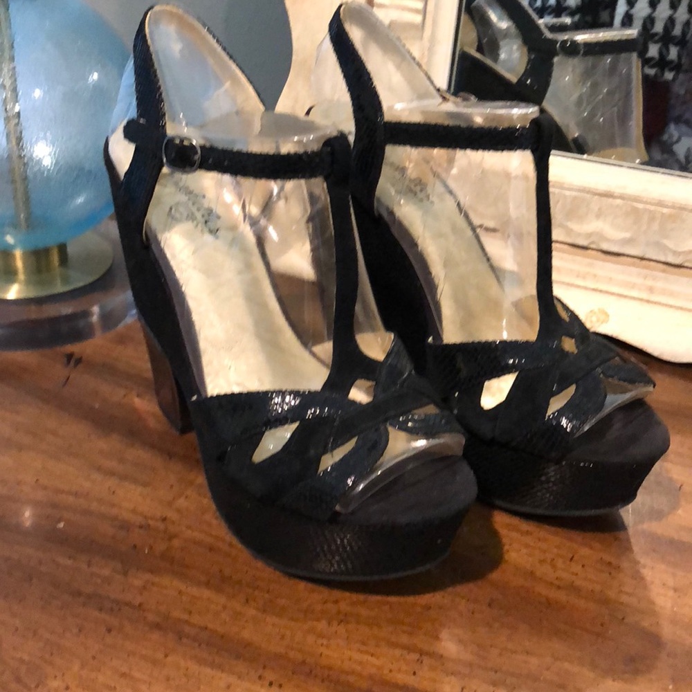 Black platform heels